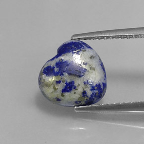 Lapislázuli azul natural de 3,29 ct, forma de corazón, opaco