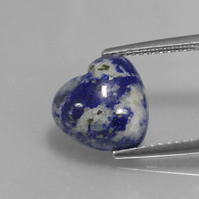 Lapislázuli azul natural de 4,69 ct, forma de corazón, opaco