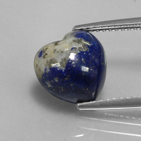 Lapislázuli azul natural de 4,64 ct, forma de corazón, opaco