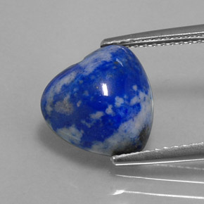 Lapislázuli azul natural de 4,39 ct, forma de corazón, opaco