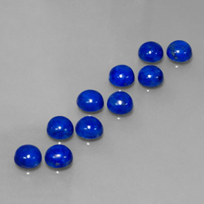 Gemas de lapislázuli azul natural de  ct, corte redondo, opaco