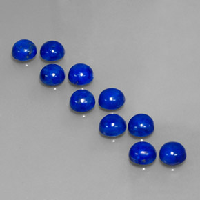 Gemas de lapislázuli azul natural de  ct, corte redondo, opaco