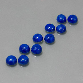 Gemas de lapislázuli azul natural de  ct, corte redondo, opaco