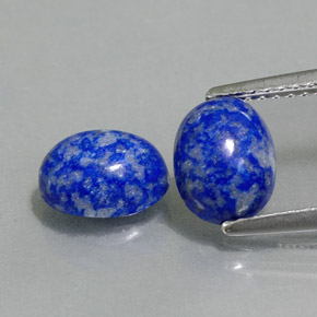Gemas de lapislázuli azul natural de  ct, corte óvalo, opaco