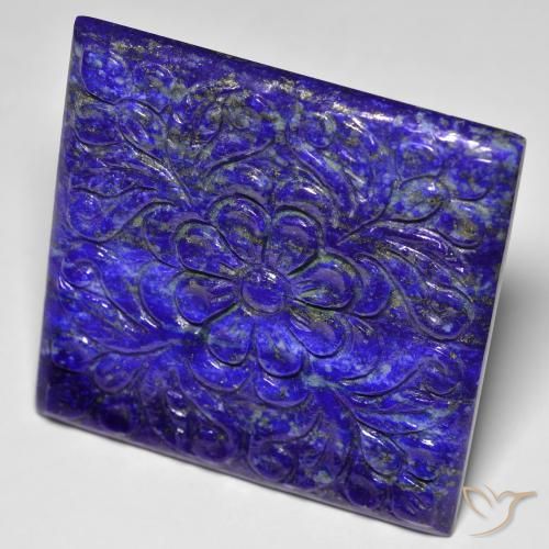 Lapislázuli azul natural de 60,30 ct, forma elegante, opaco