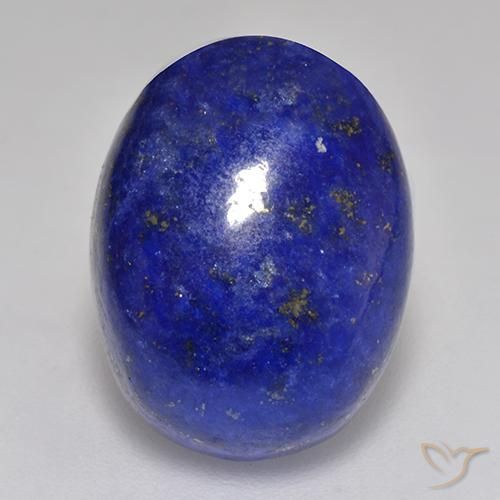Lapislázuli azul marino intenso natural de 12,50 ct, corte óvalo, opaco