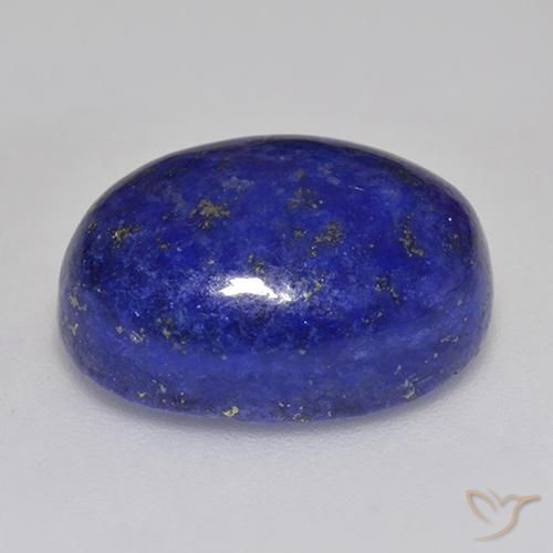 Lapislázuli azul marino intenso natural de 12,50 ct, corte óvalo, opaco