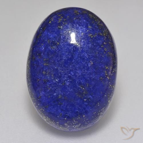 Lapislázuli azul marino intenso natural de 11,38 ct, corte óvalo, opaco