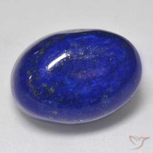 Lapislázuli azul marino intenso natural de 12,02 ct, corte óvalo, opaco