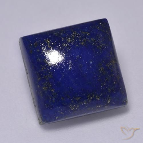 Lapislázuli azul natural de 7,54 ct, cuadrado, opaco
