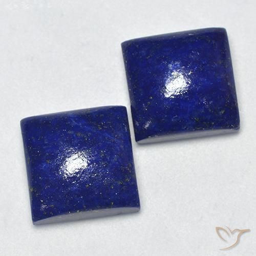 Gemas de lapislázuli azul natural de 14,39 ct, cuadrado, opaco