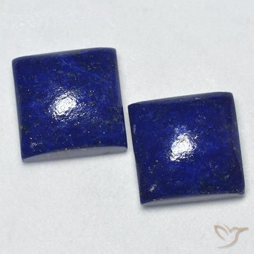 Gemas de lapislázuli azul natural de 14,39 ct, cuadrado, opaco