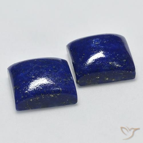 Gemas de lapislázuli azul natural de 14,39 ct, cuadrado, opaco