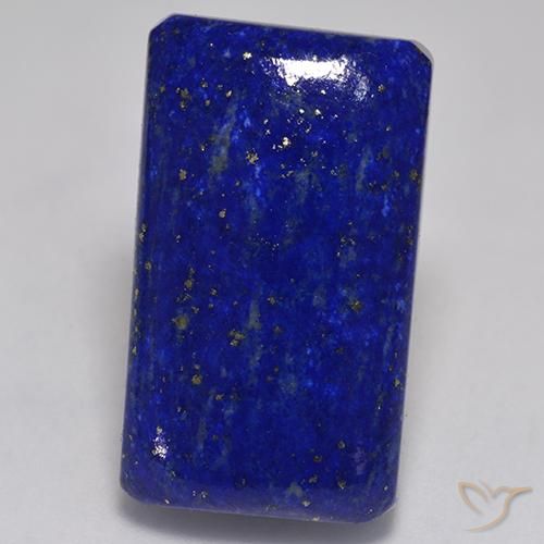 Lapislázuli Azul marino intenso natural de 34.49 ct, corte esmeralda, Opaco