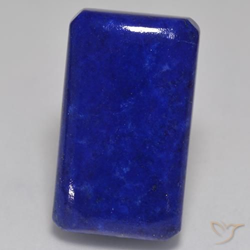 32.27ct Natural Azul marino intenso Lapislázuli, Corte Octágono / Esmeralda, Opaco, Photo A
