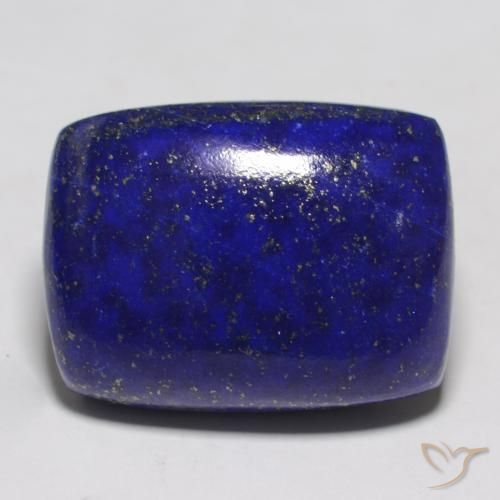Lapislázuli azul natural de 22,43 ct, corte cojín, opaco