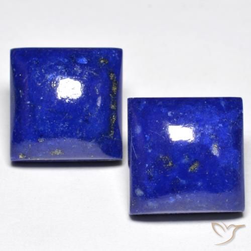 Gemas de lapislázuli azul natural de 15,22 ct, cuadrado, opaco