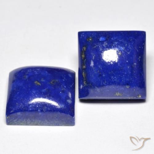 Gemas de lapislázuli azul natural de 15,22 ct, cuadrado, opaco