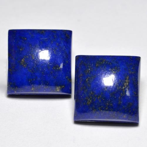 Gemas de lapislázuli azul natural de 15,74 ct, cuadrado, opaco