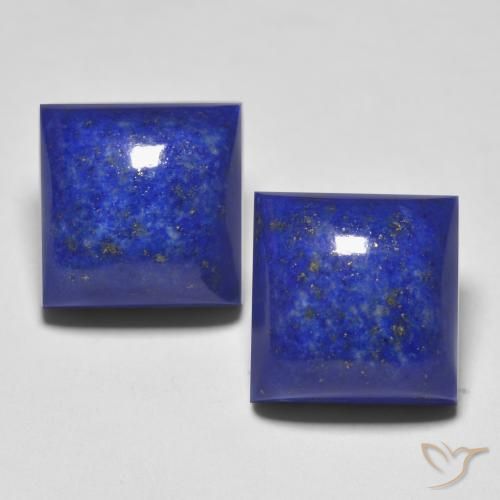 Gemas de lapislázuli azul natural de 17,83 ct, cuadrado, opaco