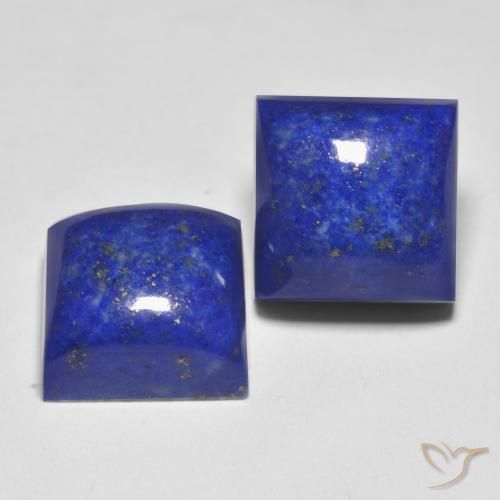 Gemas de lapislázuli azul natural de 17,83 ct, cuadrado, opaco