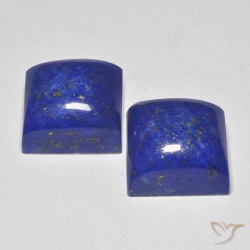 Gemas de lapislázuli azul natural de 17,83 ct, cuadrado, opaco