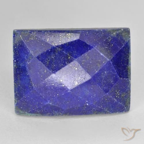 Lapislázuli Azul oscuro natural de 17.89 ct, Corte Baguette, Opaco