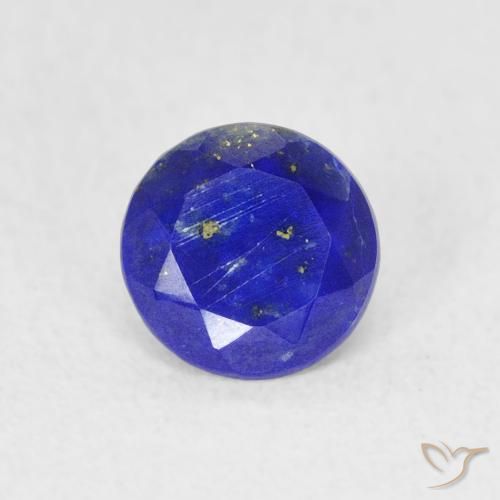 Lapislázuli azul natural de 0,79 ct, corte redondo, opaco