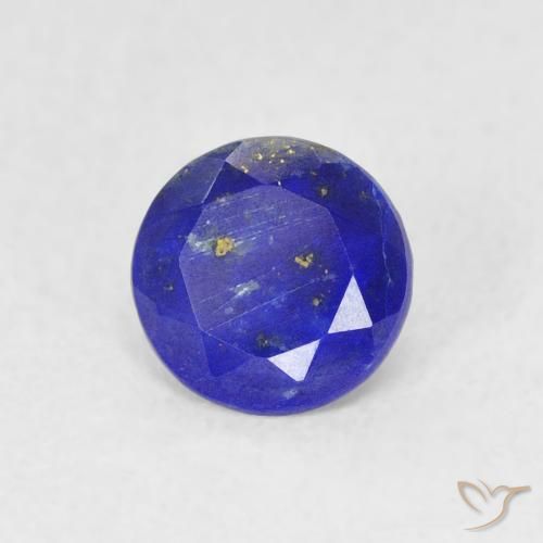 Lapislázuli azul natural de 0,79 ct, corte redondo, opaco
