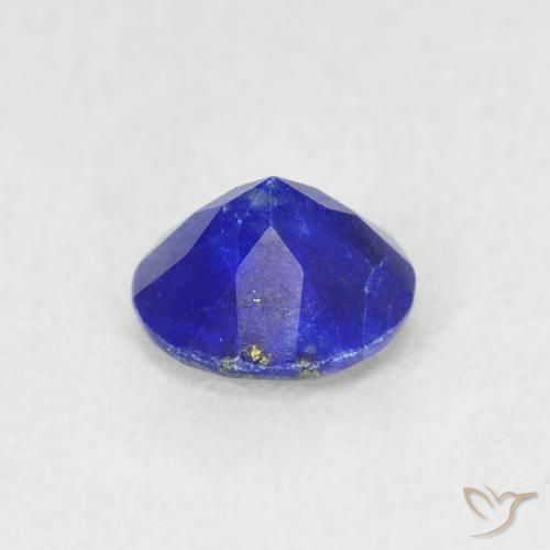 Lapislázuli azul natural de 0,79 ct, corte redondo, opaco