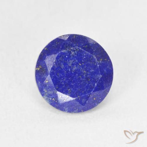 Lapislázuli azul natural de 0,84 ct, corte redondo, opaco