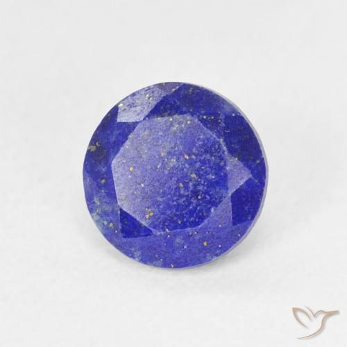Lapislázuli azul natural de 0,84 ct, corte redondo, opaco