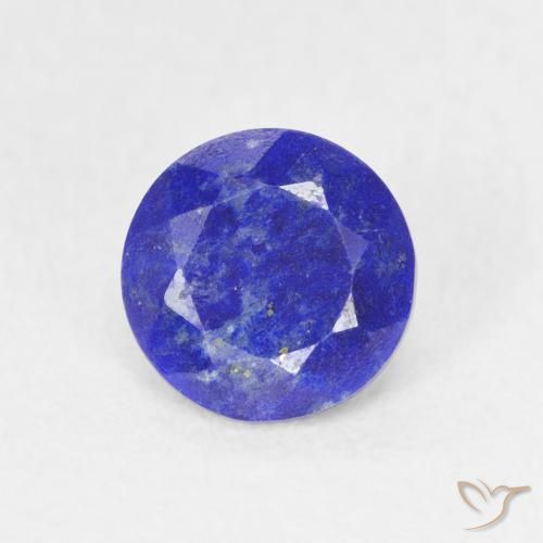 Lapislázuli azul natural de 0,85 ct, corte redondo, opaco