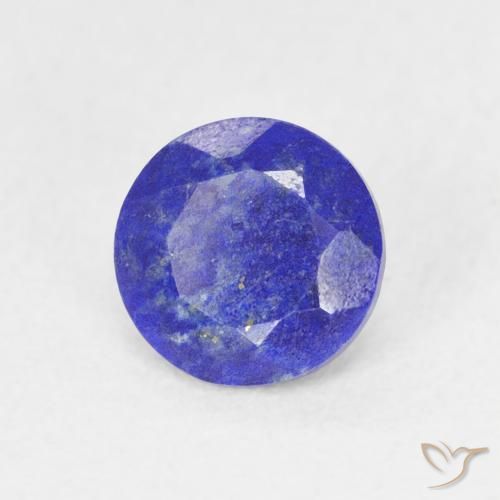 Lapislázuli azul natural de 0,85 ct, corte redondo, opaco