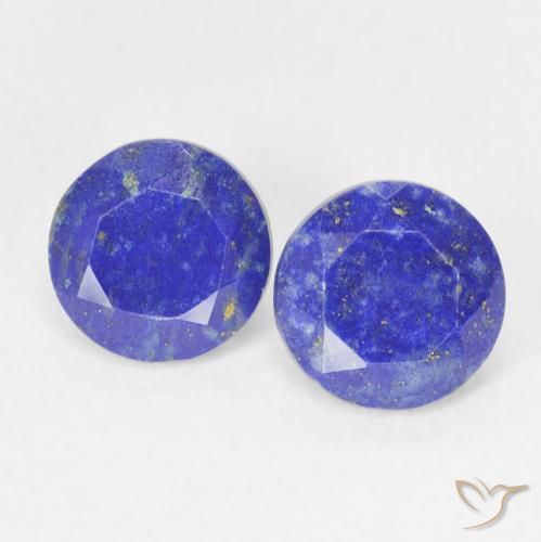 Gemas de lapislázuli azul natural de 1,71 ct, corte redondo, opaco