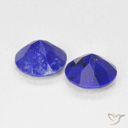 Gemas de lapislázuli azul natural de 1,48 ct, corte redondo, opaco