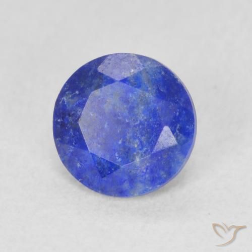 Lapislázuli Azul claro natural de 0.81 ct, Corte Redondo, Opaco