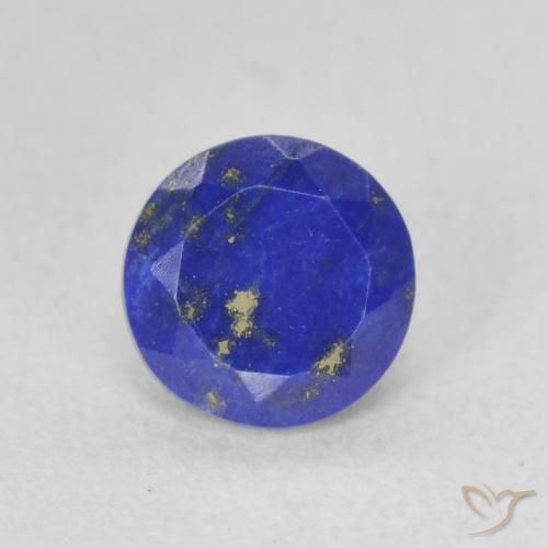 Lapislázuli azul natural de 0,90 ct, corte redondo, opaco