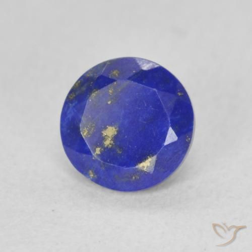 Lapislázuli azul natural de 0,90 ct, corte redondo, opaco