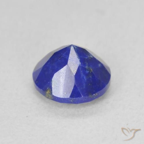 Lapislázuli azul natural de 0,90 ct, corte redondo, opaco