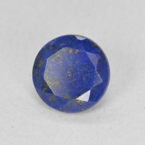 Lapislázuli Azul eléctrico natural de 0.88 ct, Corte Redondo, Opaco