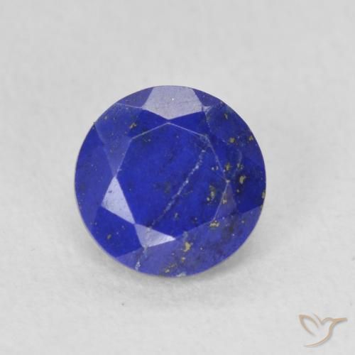 Lapislázuli Azul marino intenso natural de 0.86 ct, Corte Redondo, Opaco