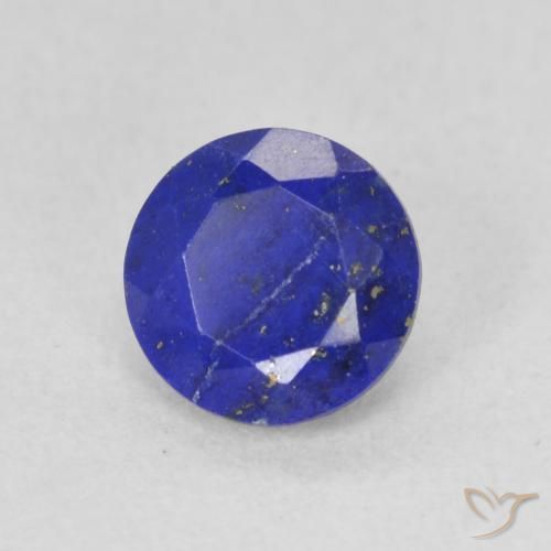 Lapislázuli Azul marino intenso natural de 0.86 ct, Corte Redondo, Opaco