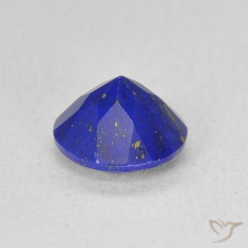 Lapislázuli Azul marino intenso natural de 0.86 ct, Corte Redondo, Opaco