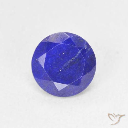 Lapislázuli Azul marino intenso natural de 0.77 ct, Corte Redondo, Opaco