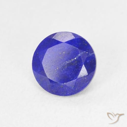 Lapislázuli Azul marino intenso natural de 0.77 ct, Corte Redondo, Opaco