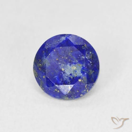 Lapislázuli Azul medio natural de 0.75 ct, Corte Redondo, Opaco