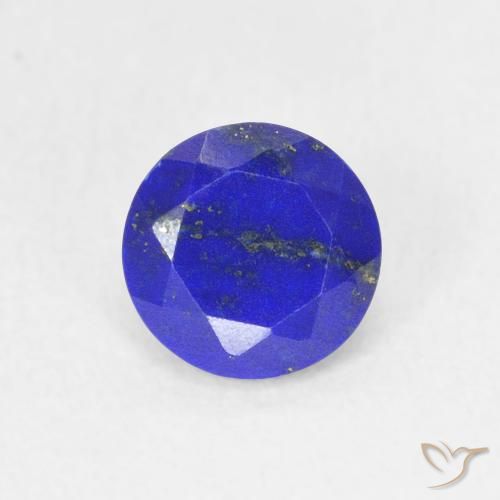 Lapislázuli azul natural de 0,83 ct, corte redondo, opaco