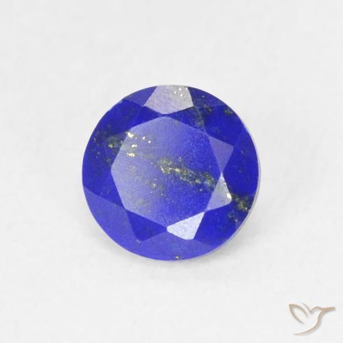 Lapislázuli azul natural de 0,83 ct, corte redondo, opaco