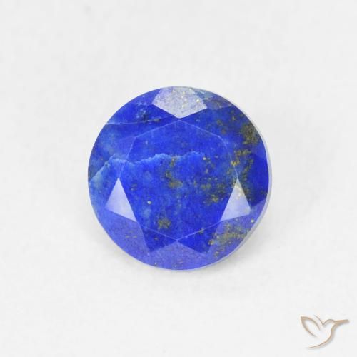 Lapislázuli azul natural de 0,85 ct, corte redondo, opaco